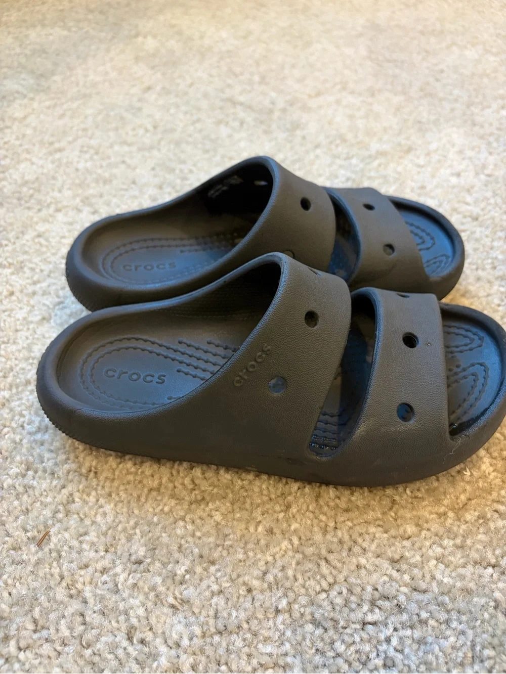 CROCS Kids Double-Strap Slide Sandals - Black